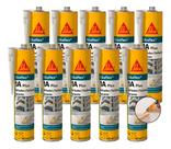 10 Selante Elástico Poliuretano Sikaflex 1a Plus Branco 300ml