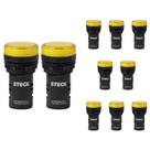 10 Sinaleiro LED 22mm Steck 24V Luminoso Amarelo SLDS243