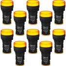 10 Sinaleiro Monobloco LED AD22-Y Cor Amarelo 127/220V 22mm