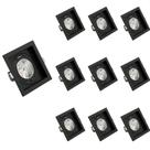 10 Spot De Embutir Recuado Save Energy Ar70 Gu10 Bivolt Preto
