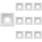 10 Spot De Embutir Recuado Stella Square Mr11 Gu10 Quadrado Bivolt Branco