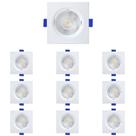 10 Spot De Led Blumenau Slim Quadrado 6W Bivolt 3000K Luz Amarela