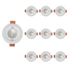 10 Spot De Led Blumenau Slim Redondo 3W Bivolt 6500K Luz Branca