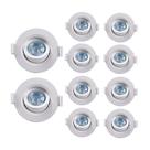 10 Spot De Led Embutir Alltop Mr11 Redondo 3w Bivolt Taschibra 4000k Luz Neutra