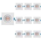 10 Spot De Led Embutir Stella Easy Mr16 Quadrado 4,5W Bivolt Branco 3000K Luz Amarela 10 Spot De Led Embutir Stella Easy Mr16 Quadrado 4,5W Bivolt Branco 3000K Luz Amarela