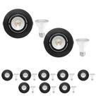 10 Spot Emb Face Plana PAR20 + 1 Lâmpada LED 6W 2700K E27