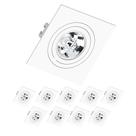 10 Spot Face Plana AR70 GU10 Embutido Quadrado Save Energy