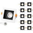 10 Spot Recuado Embutir Luminária + Lâmpadas Led Mr16 Dicroica Gu10 Quadrado Teto Sala Branco Preto Cor Spots + Lâmpadas 10 Spot Recuado Embutir Luminária + Lâmpadas Led Mr16 Dicroica Gu10 Quadrado Teto Sala Branco Preto Cor Spots + Lâmpadas