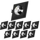 10 Spot Recuado Embutir Preto Gu10 Ar70 Save Energy Quadrado