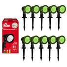 10 Spot Verde Jardim Redondo Espeto 5w Embutido Grama Bivolt