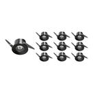 10 Spots de Embutir para Móvel Nordecor Elysa Redondo Led 1W Bivolt Preto 3000K Luz Amarela