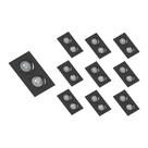 10 Spots de Embutir Plano Save Energy para 2 Lâmpadas Par 20 E27 Bivolt Preto