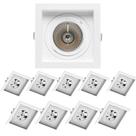 10 Spots de Embutir Quadrado Recuado AR70 Branco Save Energy