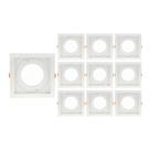 10 Spots de Embutir Recuado Nordecor Flea para 1 Lâmpada Par 30 Quadrado Branco