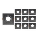 10 Spots de Embutir Recuado Nordecor Flea para 1 Lâmpada Par 30 Quadrado Preto