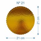 10 Suporte Base de Bolo Cake Board Laminado Dourado Nº21