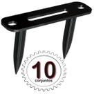 10 SUPORTES REFLETOR PRETO 2 ESPETOS ESTACAS CHÃO JARDIM - 10 cjts