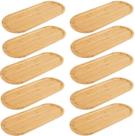 10 Tábuas Petisqueira Bandeja Oval De Bambu Para Servir 32cm