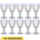 10 Taça Diamante 340ML Furta Cor Eventos Água Suco Rainbow