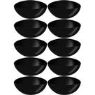 10 Tigelas de Plástico 3,5L Saladeiras Triangulares Pretas Essential Coza Cozinha Saladas