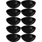 10 Tigelas de Plástico 3,5L Saladeiras Triangulares Pretas Essential Coza Cozinha Saladas