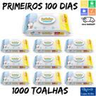 10 Toalhas Umedecida Lenço Isababy 100 Primeiros Dias Flip Top c/100 Recém Nascidos