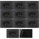 10 Tomada 3 Pinos 10a + 1 Interruptor Simples Ebony Sleek