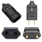 10 Tomada Femea 10 Plug Macho 2 Pinos 10a Prensa Cabos Preto