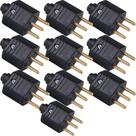 10 tomada plugue 10a pld1-3 padrão brasileiro 3 pinos preta