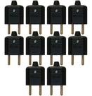 10 Tomada Plugue Pino Macho 2 Pinos 10a Preto Margirius
