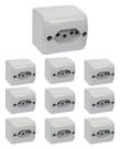 10 Tomada Sobrepor 2p+t 250V 10A Cinza Silentoque Pial