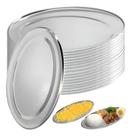 10 Travessa Inox Oval Pequena 21 cm Bandeja Servir Porção Bar Restaurante