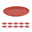10 UN Prato Lanche Sobremesa Redondo Durável 20cm vermelho