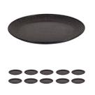 10 UN Prato Refeição Sustentável Redondo Durável 24cm Preto