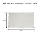 10 Unidades Cake Board Base Laminada P/ Bolo Retangular 20x33cm.Prata