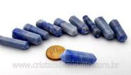 10 Unidades de Quartzo Azul Lapidado Bi Ponta - Tamanho 2,5 cm
