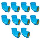 10 Unidades Joelho LR Bucha Latão 25x1/2" Azul