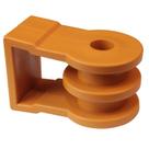 10 Unidades Roldana Plástica Mini 2 Ranhuras com Suporte plástico Injetado - Laranja 10 Unidades Roldana Plástica Mini 2 Ranhuras com Suporte plástico Injetado - Laranja