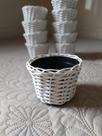 10 vaso vasinho cachepô cachepot para flores plantas fibra sintética pequeno 9 cm x 6,5 cm branco