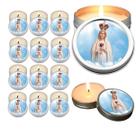 10 Velas Aromaticas Lembrancinhas Nossa Senhora de Fatima na Latinha Decoração Casa Capelinha Cantinho de oração Catolic