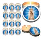 10 Velas Aromaticas Lembrancinhas Nossa Senhora Mistica na Latinha Decoração Casa Capelinha Cantinho de oração Catolica