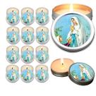 10 Velas Aromaticas Lembrancinhas Santo Antonio na Latinha Decoração Casa Capelinha Cantinho de oração Catolica 3 Horas
