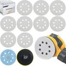 10 X Lixas Disco Anti-Empastamento 7 Polegadas 180mm 8 Furos Pluma + Prato Suporte Grão Politriz KaQi 10 X Lixas Disco Anti-Empastamento 7 Polegadas 180mm 8 Furos Pluma + Prato Suporte Grão Politriz KaQi