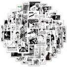 100 adesivos de anime misto em preto e branco One Piece Luffy