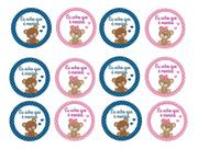 100 Adesivos Personalizados Chá Revelação - Menino E Menina