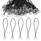 100 Alças de Anel de Telefone com Cordão - Preta