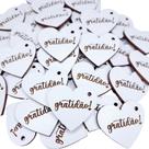 100 Apliques Coração Tag 3x3 Mdf Branco Gratidão
