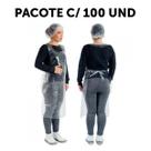100 avental plastico transparente 70x120 descartavel