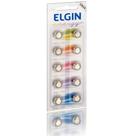 100 Baterias Cartela Blister Alcalina Elgin Lr44 Lr1154 1.5v Ag13 Energy