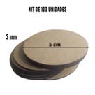 100 Bolacha Circulo MDF5x5 Artesanato 5cm